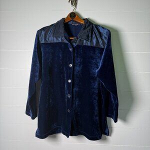 Liz & Company Blue Velvet Jacket